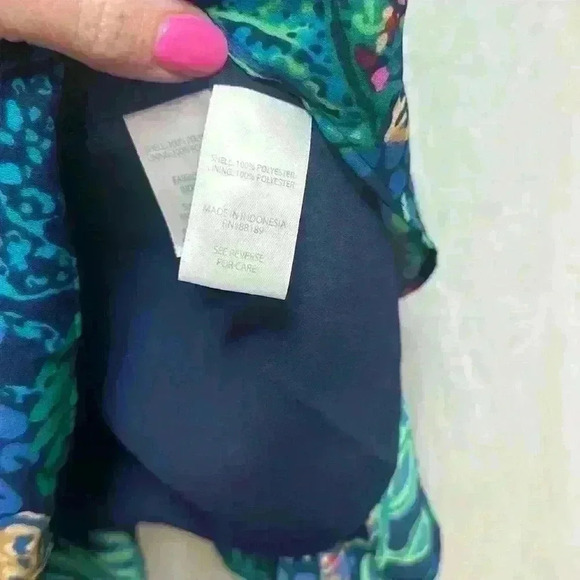 NWT Lilly Pulitzer Sz 6 Gabriel Dress Sz 6 LOW TIDE NAVY LIFE OF PARTY Item#Y - Picture 10 of 13